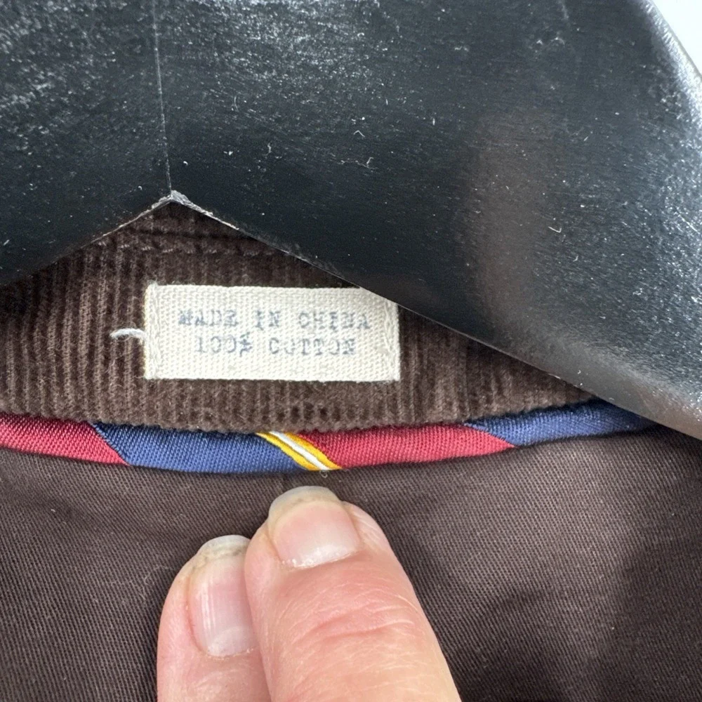 J. Crew Blazer Vintage Cord Mens Large Brown 100% Cotton Corduroy Sport Coat